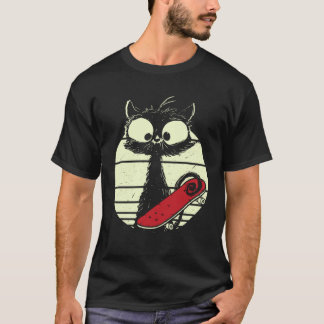 Cat With Skateboard  Skateboarder Cat Cute Skater T-Shirt