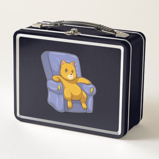 Cat with Sofa Metal Lunch Box (Front)