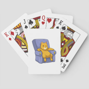 Cat with Sofa Playing Cards