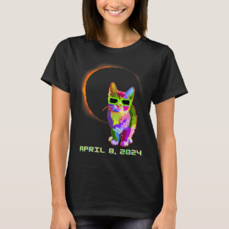Cat With Solar Eclipse Glasses 2024 Total Solar Ec T-Shirt