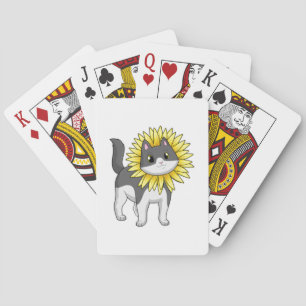 Cat with Sunflower Playing Cards