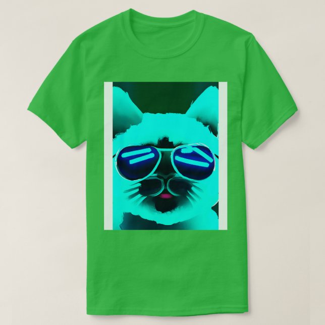 Cat with Sunglasses 7 T-Shirt (Design Front)