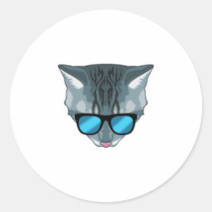 Cat with Sunglasses Classic Round Sticker