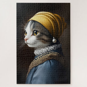 Cat with the Pearl Earring Jigsaw Puzzle