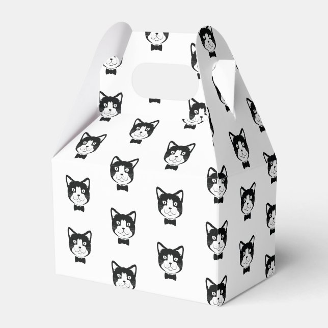 Cat With Tie Favor Box (Front Side)