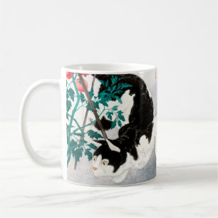 Cat with Tomato Plant (1931) by Hiroaki Takahashi Coffee Mug