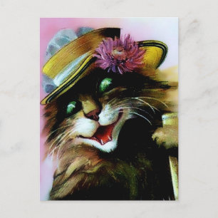 “Cat with Umbrella” by Maurice Boulanger Postcard