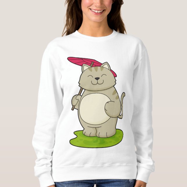 Cat with  Umbrella Sweatshirt (Front)