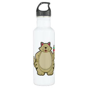 Cat with Waffle ice cream 710 Ml Water Bottle