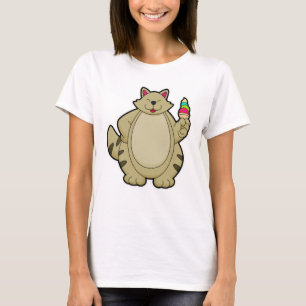 Cat with Waffle ice cream T-Shirt