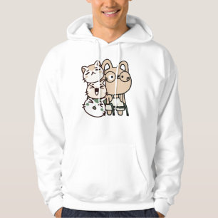 Cat with Walker and Joyful Cat Squad Hoodie