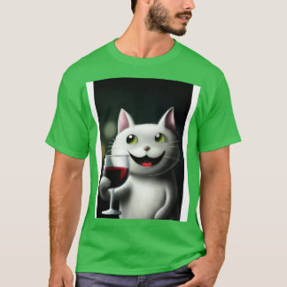 Cat with Wine 3 T-Shirt