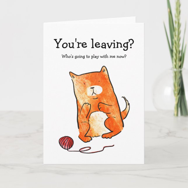 Cat with wool leaving card (Front)