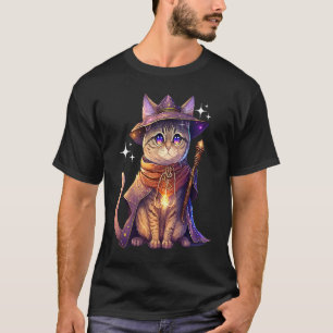 Cat Wizard Fantasy Wizardry Cat T-Shirt