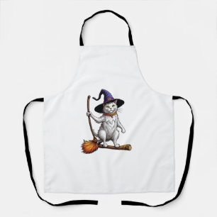 Cat Wizard Halloween Witch Mystical Cat Lovers _1 Apron