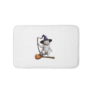Cat Wizard Halloween Witch Mystical Cat Lovers _1 Bath Mat