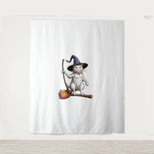 Cat Wizard Halloween Witch Mystical Cat Lovers _1 Tapestry
