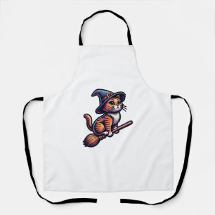 Cat Wizard Halloween Witch Mystical Cat Lovers  Apron