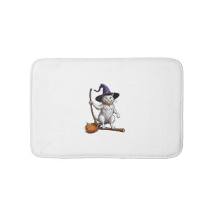 Cat Wizard Halloween Witch Mystical Cat Lovers Bath Mat