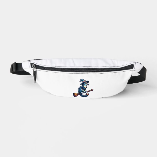 Cat Wizard Halloween Witch Mystical Cat Lovers Hal Fanny Pack (Front)