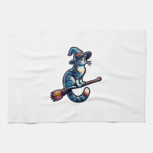 Cat Wizard Halloween Witch Mystical Cat Lovers Hal Kitchen Towel