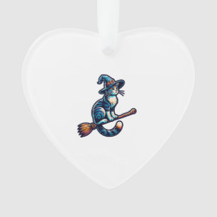 Cat Wizard Halloween Witch Mystical Cat Lovers Hal Ornament
