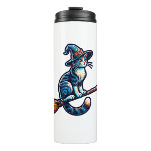 Cat Wizard Halloween Witch Mystical Cat Lovers Hal Thermal Tumbler