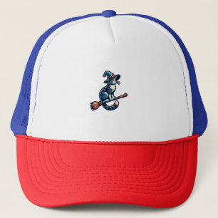 Cat Wizard Halloween Witch Mystical Cat Lovers Hal Trucker Hat