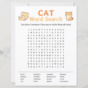 Cat Word Search Game