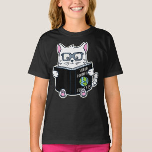 cat world domination   cat reading  bookworm T-Shirt