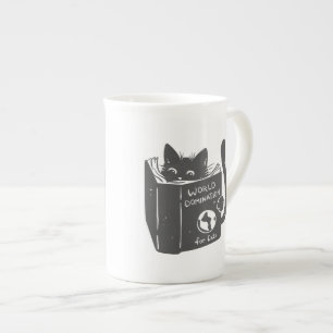 Cat world domination for cats - Choose back color Bone China Mug