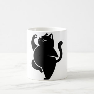 *Cat Yoga #1 Digital Art Coffee Mug