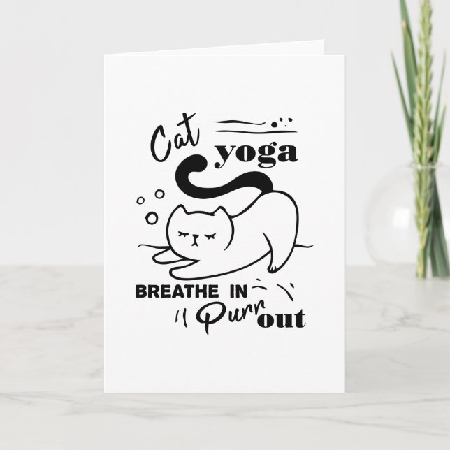CAT YOGA BREATHE IN AND OUT CARD (Front)