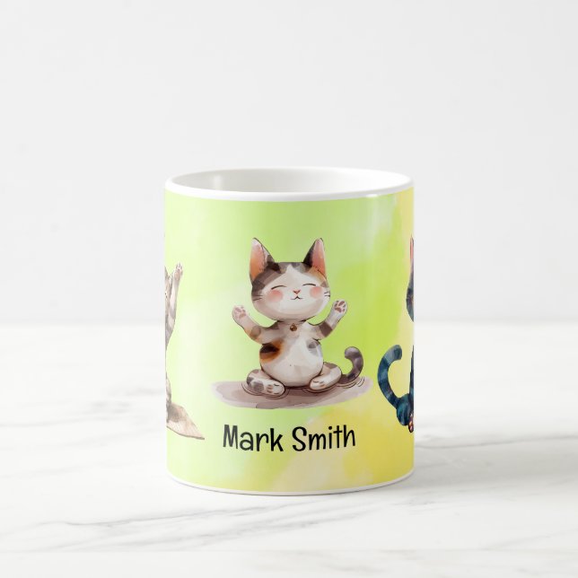 Cat Yoga  Coffee Mug (Center)