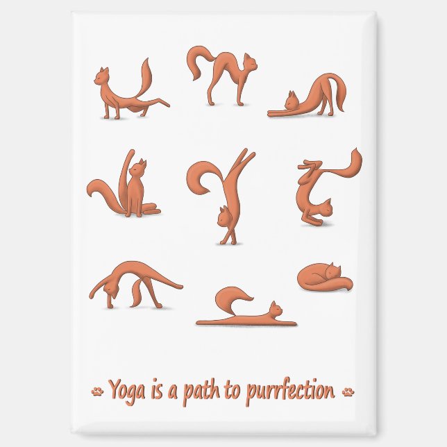 Cat Yoga Magnet (Front)