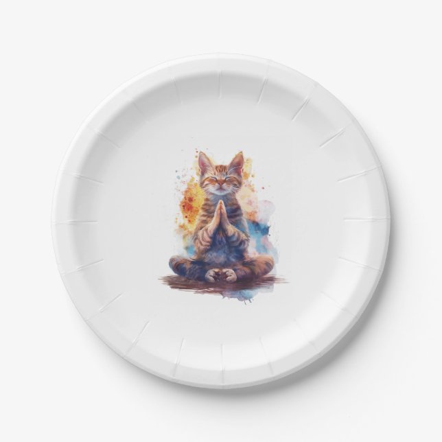 Cat Yoga Master Paper Plate (Front)