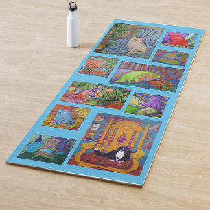 Cat Yoga Mat—blue Yoga Mat