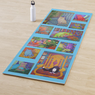 Cat Yoga Mat—blue Yoga Mat