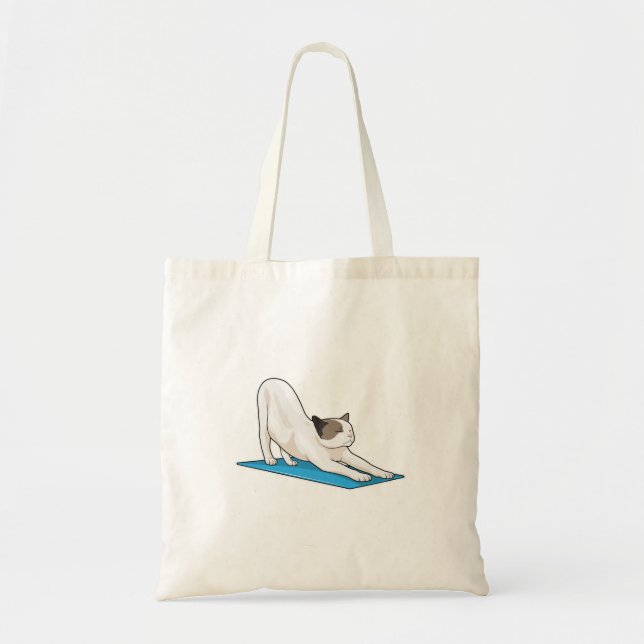 Cat Yoga Meditation Fitness Tote Bag (Front)