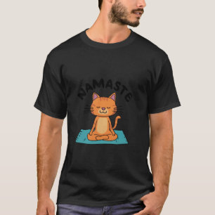 Cat Yoga Namaste Shirt Women Girls Kitten Yoga T-S