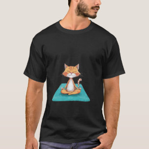 Cat Yoga Namaste Shirt Women Girls Kitten Yoga T-S
