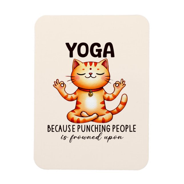 Cat Yoga Pose - Funny Yoga Magnet (Vertical)