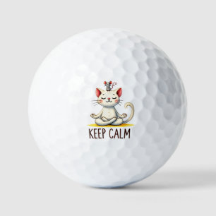 Cat Yoga Pose - Keep Calm Golf Balls