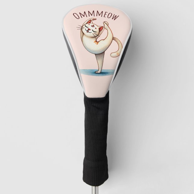 Cat Yoga Pose - Meow Golf Head Cover (Front)