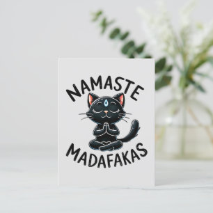 Cat Yoga Pose - Namaste Madafakas Postcard