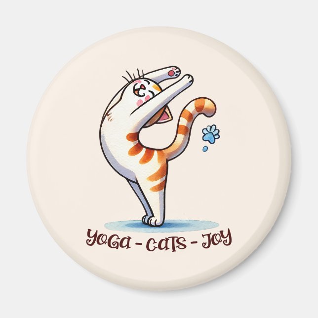 Cat Yoga Pose - Yoga - Cats - Joy Magnet (Front)
