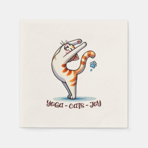 Cat Yoga Pose - Yoga - Cats - Joy Napkin