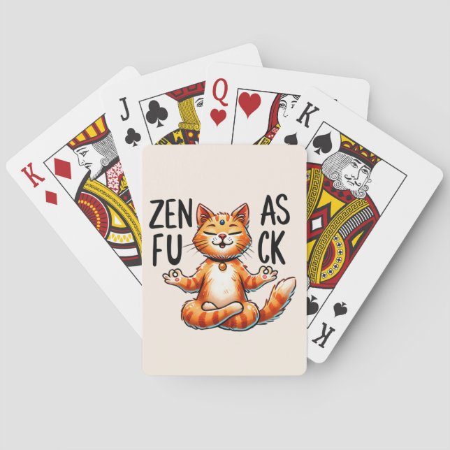 Cat Yoga Pose - Zen Playing Cards (Back)