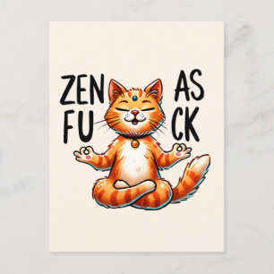 Cat Yoga Pose - Zen Postcard