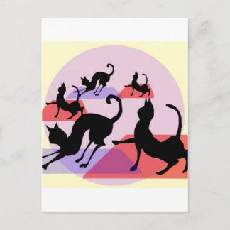 cat yoga postcard